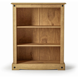 Mews Corona Waxed Pine Mexican Style 3 Shelf Bookcase - thumbnail 2