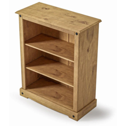 Mews Corona Waxed Pine Mexican Style 3 Shelf Bookcase - thumbnail 3