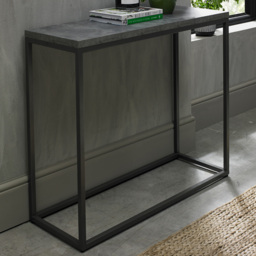Bentley Designs Renzo Dark Grey and Zinc Narrow Console Table - thumbnail 1