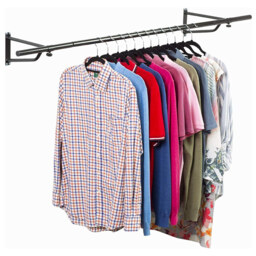House of Home Black Wall-Mounted Clothes Rail 6ft - thumbnail 3