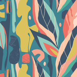 Origin Murals Abstract Leaf Shapes Blue Wall Mural - thumbnail 2