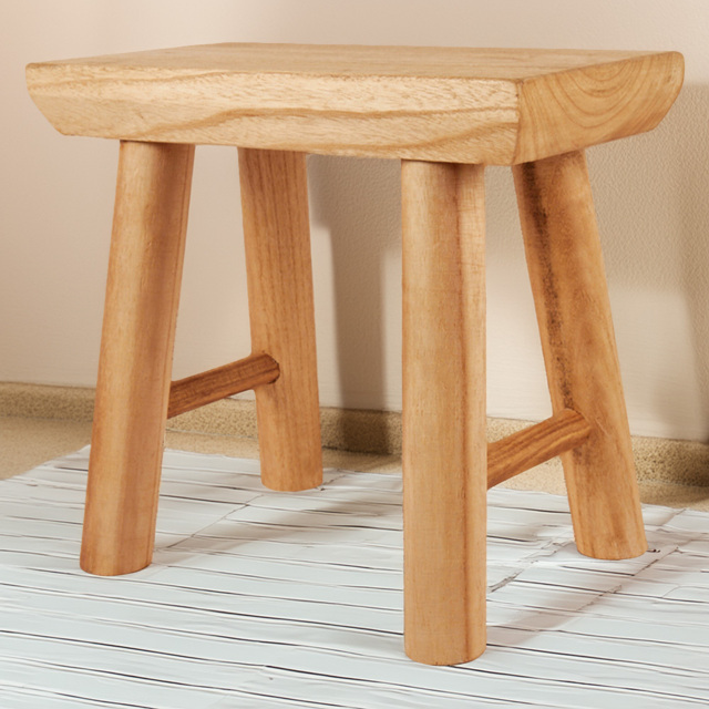 Brown Rustic Wooden Stool - image 1