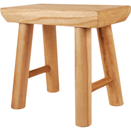 Brown Rustic Wooden Stool - thumbnail 3