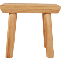 Brown Rustic Wooden Stool - thumbnail 2