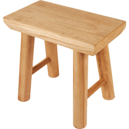 Brown Rustic Wooden Stool - thumbnail 4