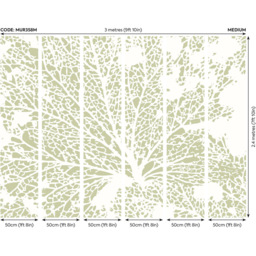 Origin Murals Skeleton Leaf Green Wall Mural - thumbnail 3