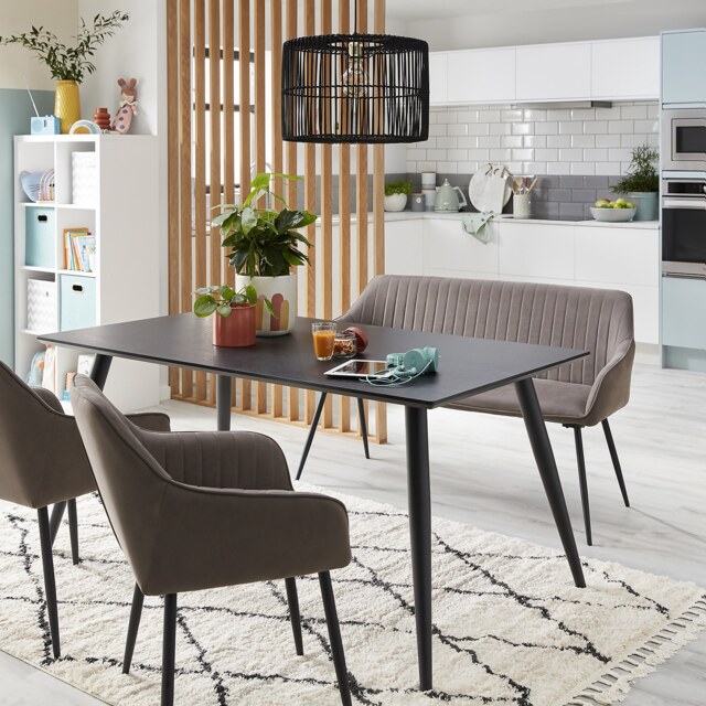 Set of 2 Archer Faux Leather Dining Chairs - Elephant Grey