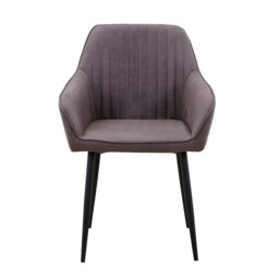 Set of 2 Archer Faux Leather Dining Chairs - Elephant Grey - thumbnail 4