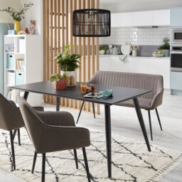 Set of 2 Archer Faux Leather Dining Chairs - Elephant Grey - thumbnail 1