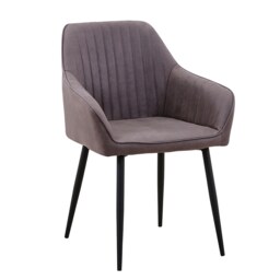 Set of 2 Archer Faux Leather Dining Chairs - Elephant Grey - thumbnail 3