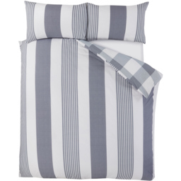 Rapport Home PH Chambray Super King Denim Stripe Duvet Set - thumbnail 2