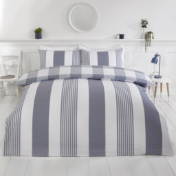 Rapport Home PH Chambray Super King Denim Stripe Duvet Set