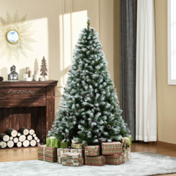 StarBright Automatic Open Green Snow Flocked Artificial Christmas Tree with Pine Cones 6ft - thumbnail 2