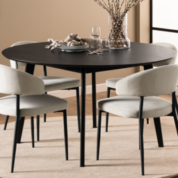 Florence Roxby Round Dining Table Black