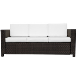 Outsunny 3 Seater Rattan Sofa Brown - thumbnail 2