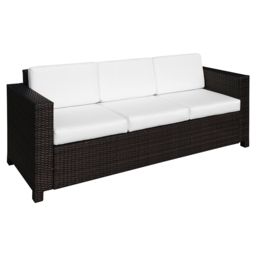 Outsunny 3 Seater Rattan Sofa Brown - thumbnail 3