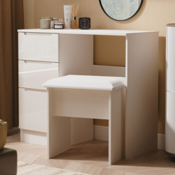 Crowndale Milan Kashmir Gloss and Kashmir 3 Drawer Vanity Table Ready Assembled - thumbnail 1