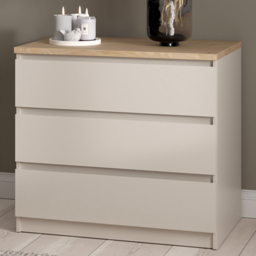 Furniture To Go Naia Cashmere Jackson Hickory 3 Drawer Chest of Drawers - thumbnail 1