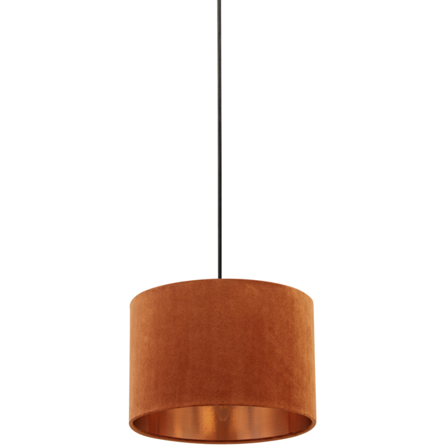 Lighting Collection Burnt Orange Copper Inner Velvet Drum Shade - image 1