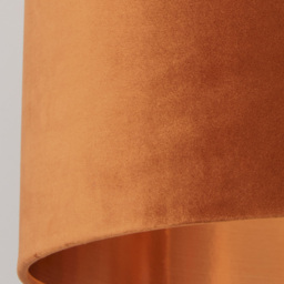 Lighting Collection Burnt Orange Copper Inner Velvet Drum Shade - thumbnail 4