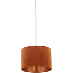 Lighting Collection Burnt Orange Copper Inner Velvet Drum Shade