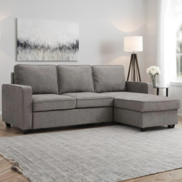 Lucien 3 Seater Grey Corner Sofa Bed