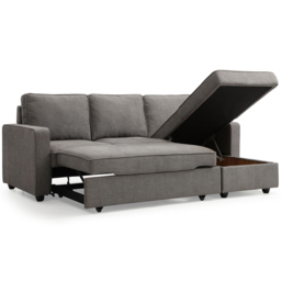 Lucien 3 Seater Grey Corner Sofa Bed - thumbnail 4