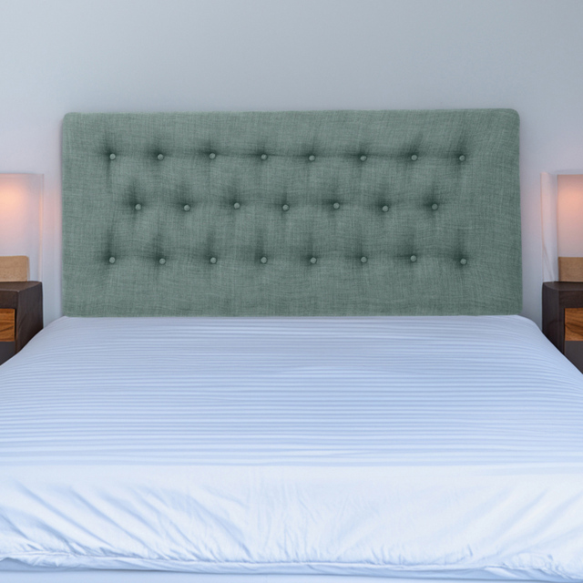 Bedmaster Lona King Size Duck Egg Linen Buttoned Headboard - image 1