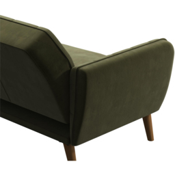 Novogratz Tallulah 3 Seater Green Velvet Memory Foam Futon - thumbnail 4