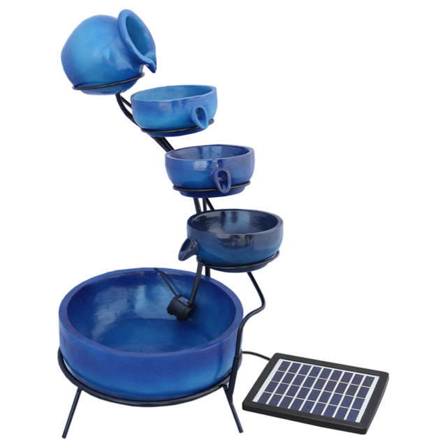 Monster Shop 4 Tier Blue Solar Water Feature - image 1
