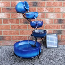 Monster Shop 4 Tier Blue Solar Water Feature - thumbnail 2