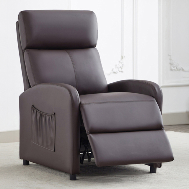 Brown Faux Leather Recliner Adjustable Armchair - image 1