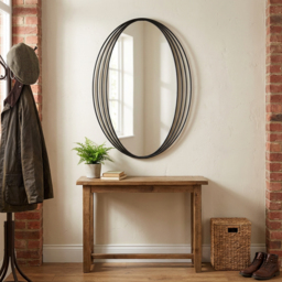 Black Swirl Oval Mirror - thumbnail 2
