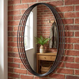 Black Swirl Oval Mirror - thumbnail 3