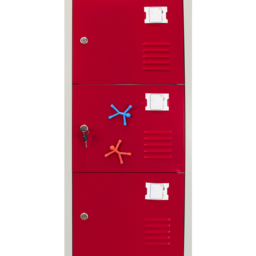 MonsterShop 6 Door Red Metal Storage Locker - thumbnail 4
