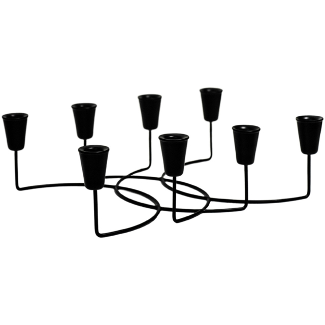 Ivyline Black 8 Piece Circular Taper Candle Holder - image 1