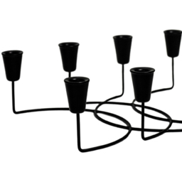 Ivyline Black 8 Piece Circular Taper Candle Holder - thumbnail 3