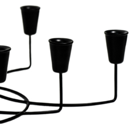 Ivyline Black 8 Piece Circular Taper Candle Holder - thumbnail 4