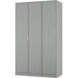 Crowndale Diamond 3 Door Dusk Grey Tall Wardrobe Ready Assembled - thumbnail 4