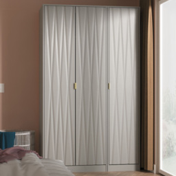 Crowndale Diamond 3 Door Dusk Grey Tall Wardrobe Ready Assembled - thumbnail 1