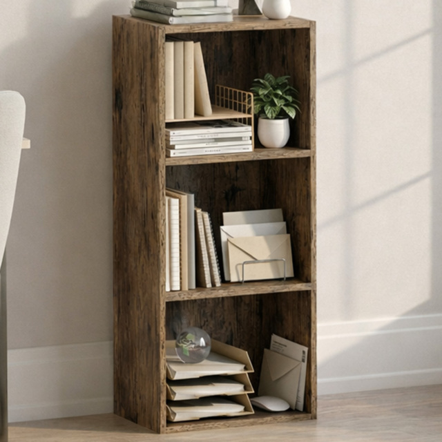 Vida Designs Oxford Dark Wood 3 Shelf Cube Bookcase - image 1