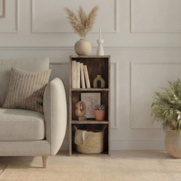 Vida Designs Oxford Dark Wood 3 Shelf Cube Bookcase - thumbnail 3