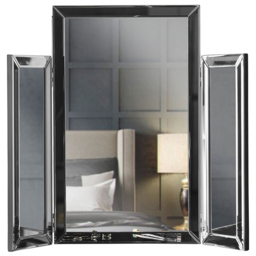 CARME Home Paloma Luxury Grey Tri-Fold Vanity Mirror