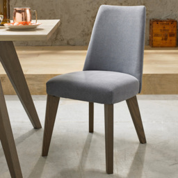 Bentley Designs Cadell Set of 2 Smoke Grey Oak Upholstered Chair - thumbnail 1