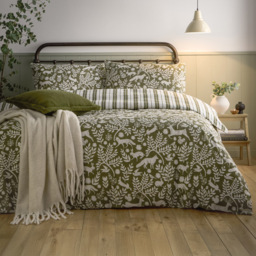 Furn Skandi Woodland Brushed Cotton Super King Size Reversible Duvet Set