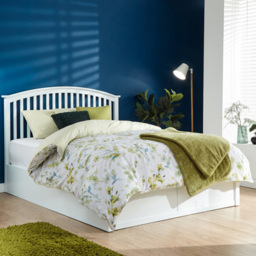 GFW Madrid King Size White Wooden Ottoman Bed