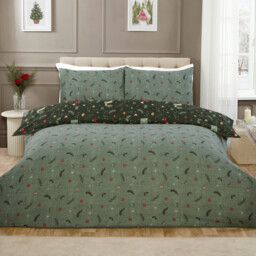 Winter Wishes Duvet Set Green Superking - thumbnail 2