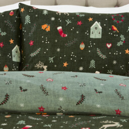 Winter Wishes Duvet Set Green Superking - thumbnail 3