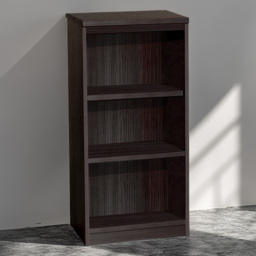 R White Cabinets Black 3 Shelf Mid Height Wide Bookcase
