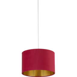Lighting Collection Burgundy Gold Inner Velvet Drum Shade